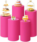 SaitiMade Set of 5 - Fuchsia Cylinder Pedestal Stand Covers by SaitiMade