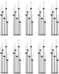 10PCS 39.8'' Tall Matte Black Halloween Candle Holder with Acrylic Shades by WeddingPartyDecoration
