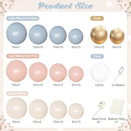 Gender Reveal Pink Blue Balloon Arch Kit Baby Shower Decorations - Image 6