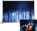 Misty Forest Backdrop for Halloween Eve Gothic Party Spooky Foggy Night Dark Blue Magic Midnight Theme Woods Trees Background Photography Studio Photo Booth Props 7x5ft by CRTPODHomeDecor