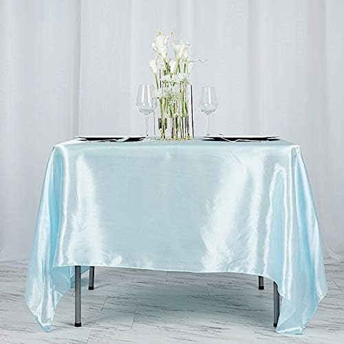 10 pcs 72x72 inch Light Blue Square Tablecloth Satin Fabric Overlays Linens | Table Cloths Cover for Wedding Party Banquet Reception Events Decoration Kitchen Dining Events Kitchen Dining - Image 5