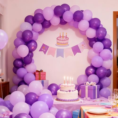 300 Pcs Purple Balloons 5 Inch Metallic Chrome Purple Pastel Macaron Light Lavender Assorted Colors Latex Balloon for Girl Birthday Wedding Anniversary Baby Shower Princess Party Decoration - Image 5