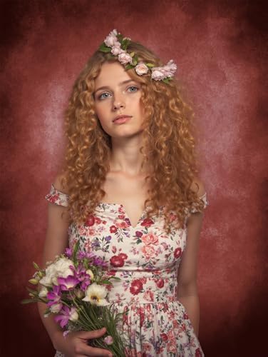 Kate 10x10ft/3x3m Red Abstract Backdrop Retro Dark Red Texture Portrait Photography Backgrounds Studio Props - Image 2