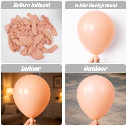 Voircoloria 105pcs Pastel Orange Party Latex Balloons, 12inch - Image 3