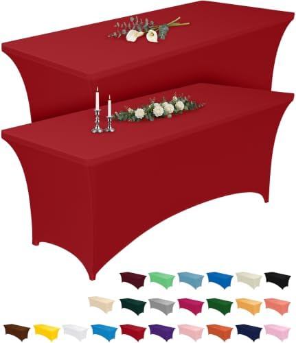 Pureegg Spandex Tablecloth 6ft 2 Pack Red by Pureegg