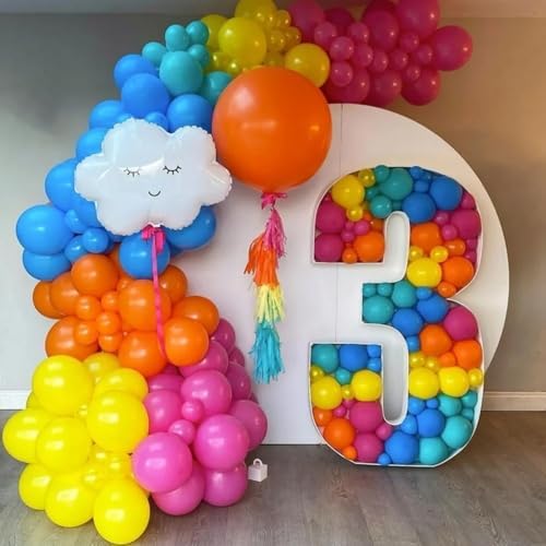 Voircoloria 66pcs Assorted Color Rainbow Latex Party Balloons, 12inch - Image 6