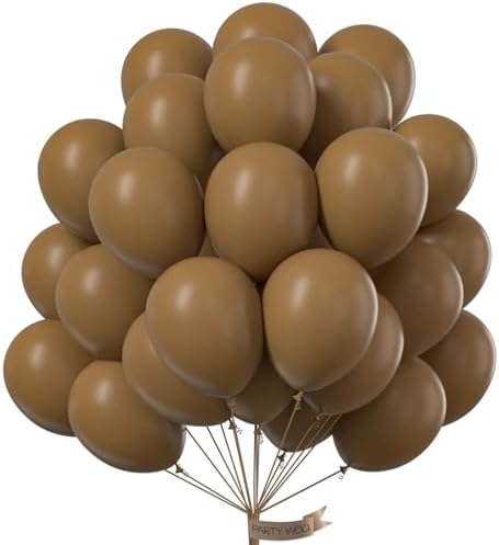 PartyWoo Brown Balloons 50pcs Boho Neutral Coffee Tan Fall Color 12 Inch by PartyWoo