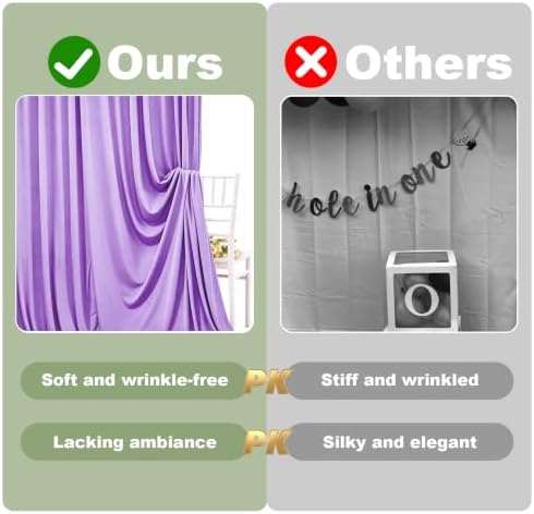 Lavender Backdrop Curtain - 10x10FT Back Drop Curtains for Parties Wrinkle-Free Soft Polyester Backdrop Wedding Decoration Photoground Backdrop Stain-Resistant for Back Drop Stand, 2 Panels - Image 6