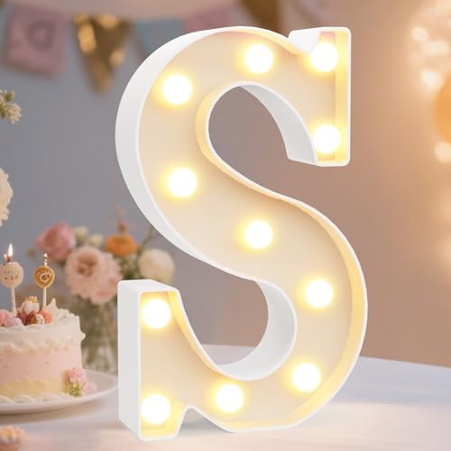 Pooqla LED Marquee Letter Lights Sign, Light Up Alphabet Letter for Home Party Wedding Decoration S by Pooqla