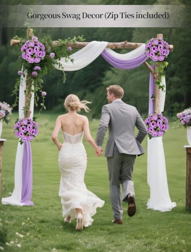 BLOSMON Flower Balls Wedding Rose Centerpieces 6 Pcs Lilac Fake Flowers Kissing Balls Decor Artificial Floral Arrangements Flower Bouquet of Roses Home Party Room Table DIY Decorations - Image 6