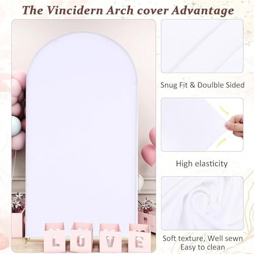 6.6FT Wedding Arch Backdrop Stand and Cover Set,Backdrop Arch Cover Set - Image 5
