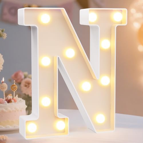 Pooqla LED Marquee Letter Lights Sign, Light Up Alphabet Letter for Home Party Wedding Decoration N by Pooqla