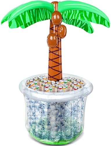JOYIN 60" Inflatable Palm Tree Cooler, Beach Theme Decor, Pool Party Decorations, Luau Hawaiian Birthday Party Supplies, Ocean Jungle Tropical Themed Summer Outdoor Drink Cooler by JOYIN