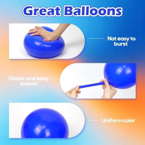 52pcs 12inch Blue and Orange Balloons with Royal Blue and Orange Balloons - Image 3