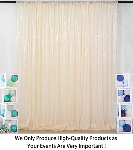 ShinyBeauty PHOTOBOOTH Background Choice-7FTx7FT-Ivory-Sequin Photography Backdrop Curtains for Wedding - Image 2