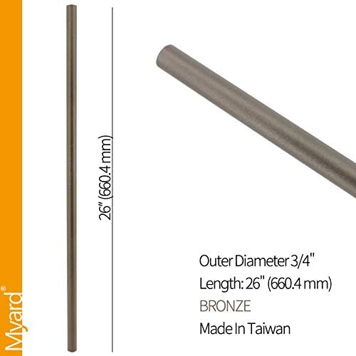 Myard 26'' Classic Hollow Round Iron Heavy-Duty Deck Balusters, Bronze - Image 2
