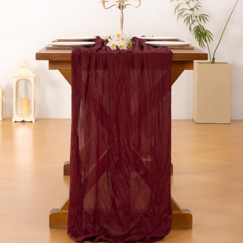 Cheesecloth Table Runner Fall Boho Wedding Birthday Party Home Decor - Image 3