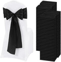 120 PCS Black Satin Chair Sashes, 7 x 108 Inch by REWOMC