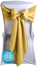 Leading Linens 50 pcs Gold 108"x8" Satin Bow Sash Chair Cover Decoration by LeadingLinens