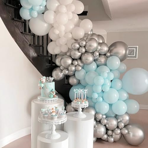 Voircoloria 66pcs Pale Aqua Blue Latex Party Balloons, 12inch - Image 5