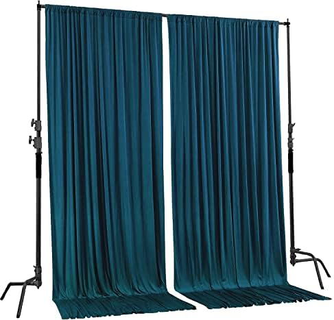 AK TRADING CO. 10 feet x 10 feet Dark Teal IFR Polyester Backdrop Drapes Curtains Panels with Rod Pockets - Wedding Ceremony Party Home Window Decorations - Image 2