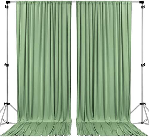 AK TRADING CO. 10 feet x 10 feet Sage IFR Polyester Backdrop Drapes Curtains Panels with Rod Pockets - Wedding Ceremony Party Home Window Decorations by Fabrics%7CEventDecor%7CCrafts%7CUpholsteryFoam