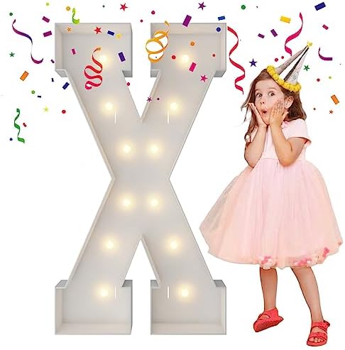 4FT Marquee Letters, Large Light Up Letters X for XV Birthday Party Decor by MerryMosaics