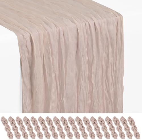 18 Pack Rosy Brown Cheesecloth Table Runner 17x108 Inches Boho Home Decor by Showgeous