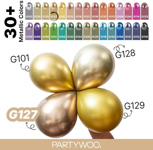 PartyWoo Metallic Gold Balloons 50pcs Chrome Gold Color 12 Inch - Image 4