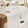 2 Pack Ivory Cheesecloth Table Runner for Birthday Party Home Decor by IVAPUPU