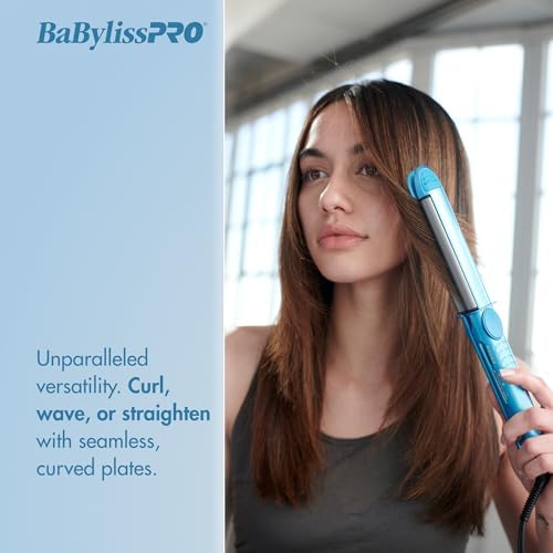 BaBylissPRO Nano Titanium Flat Iron Hair Straightener, 1" Curved Styler for Professional Salon Results and All Hair Types - Image 3