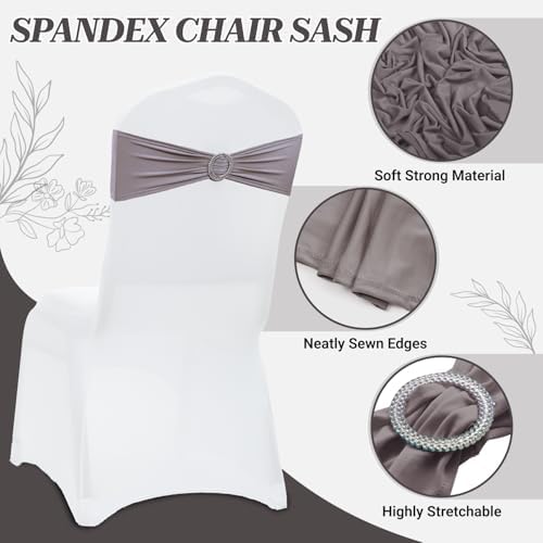 Pack of 250 Spandex Chair Sashes for Wedding Party & Event – Silver Grey - Image 3