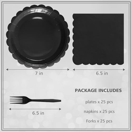 Black Paper Plates and Napkins - Image 2