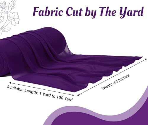 100 Yard Chiffon Fabrics, 44" Wide, Lightweight, Sheer – Cadbury Purple - Image 4
