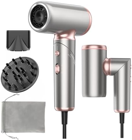 Mini Travel Hair Dryer with Dual Voltage, High-Speed Foldable Blow Dryer by WEEYUM
