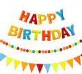 CANREVEL 3 PCS Pre-Strung 3D Happy Birthday Banner Decorations, Blue Orange by CANREVEL