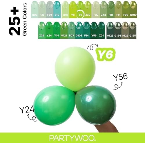 PartyWoo Lime Green Balloons 140pcs Light Green Balloons Different Sizes - Image 4