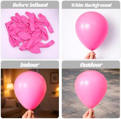 Voircoloria 66pcs Pink Latex Party Balloons, 12inch - Image 3