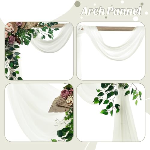 Pack of 2 Wedding Arch Drape Panel Fabric 30" x 50ft - Ivory - Image 5