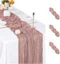 3 Pack Dusty Pink Cheesecloth Table Runner, 17 x 108 inch, Semi Sheer Boho Cheese Cloth Fabric Table Runner Bulk for Wedding , Birthday, Party, Holiday, Home Decor (Dusty Pink) by ACSUIT
