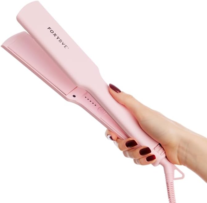 FoxyBae Sleek & Slay 1.75" Wide Plate Ceramic Flat Iron - Blush - Hair Straightener - Portable Professional Hot Tools - Healthy Hair Guaranteed - Dual Voltage - [146W] - Image 3