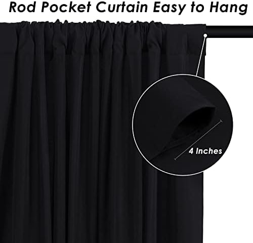 Black Backdrop Curtains 30ftx10ft Halloween Polyester Photo Drapes - Image 5