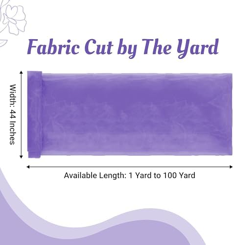 5 Yard Organza Fabric 44" Wide for Wedding Event Décor - Lavender - Image 2