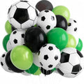 Green Soccer Balloons, Green Black and White Football Theme Balloons with 4D Foil Football Balloon for Boys Kids Soccer Birthday Sports Themed Baby Shower Graduation Party Decorations by Lingqiang