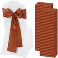 60 PCS Terracotta Satin Chair Sashes, 7 x 108 Inch by REWOMC
