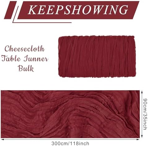 1 Pack Cheesecloth Table Runner 10Ft Christmas Gauze Boho Table Runners for Wedding Decor Bridal Shower Decorations Baby Shower Party(35" x 120") - Image 2