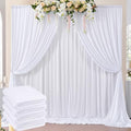 20ft x 8ft Wrinkle Free White Backdrop Curtains for Parties, 4 Panels Thick Polyester Photo Backdrop Drapes for Weddings Birthday Photography Background Curtains by ENJOYYOURPARTY