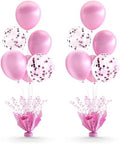 2 Set Pink Table Balloons Foil Spray Centerpiece with Pink and Confetti Balloons Stand Kit for Birthday Party Girls Princess Baby Shower Wedding Bridal Shower Prom Graduation Table Decorations by Suppromo