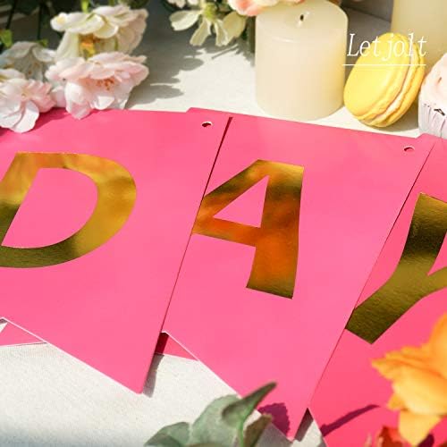 Letjolt Happy Birthday Banner Pure Roseo Girls Party Signs 13 Pcs - Image 5