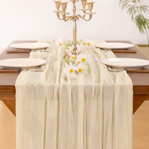 Cheesecloth Table Runner Fall Boho Wedding Birthday Party Home Decor - Image 5